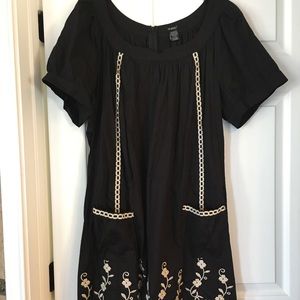 Rhapsody dress 3x, Blk with tan